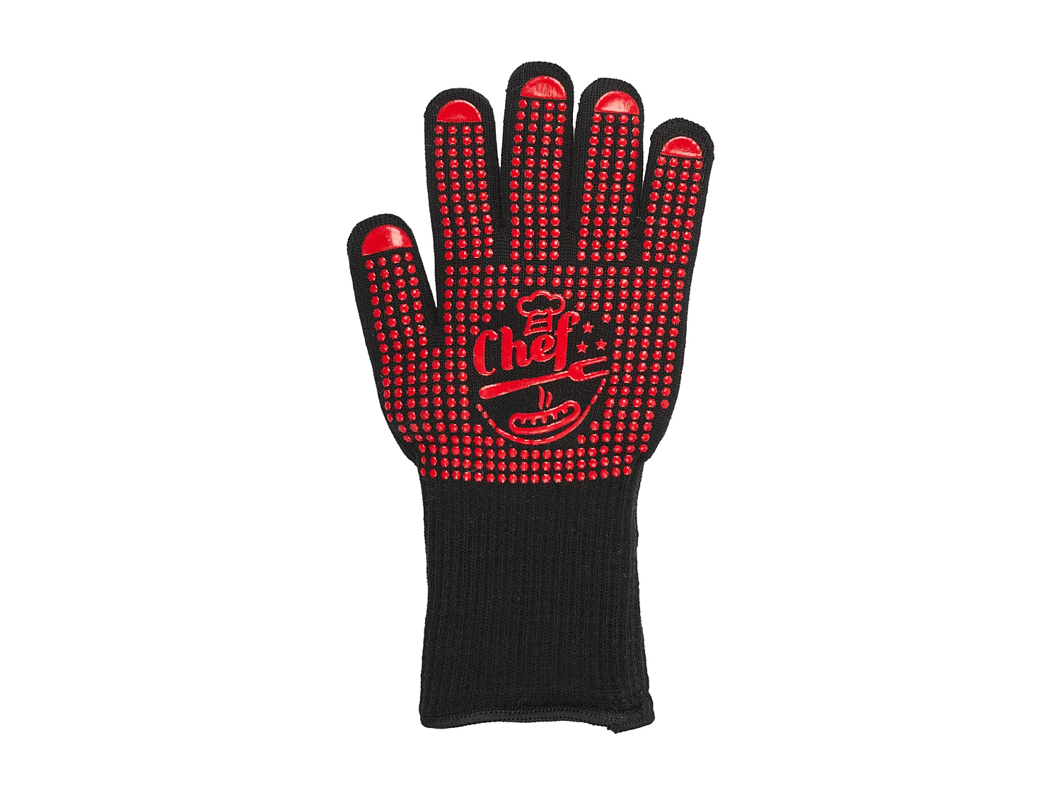 Gant Anti-chaleur Barbecue Noir, Rouge