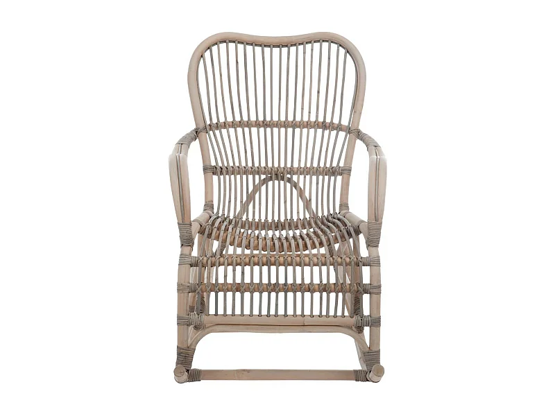 Fauteuil à Bascule en Rotin "Washi" 110cm Gris