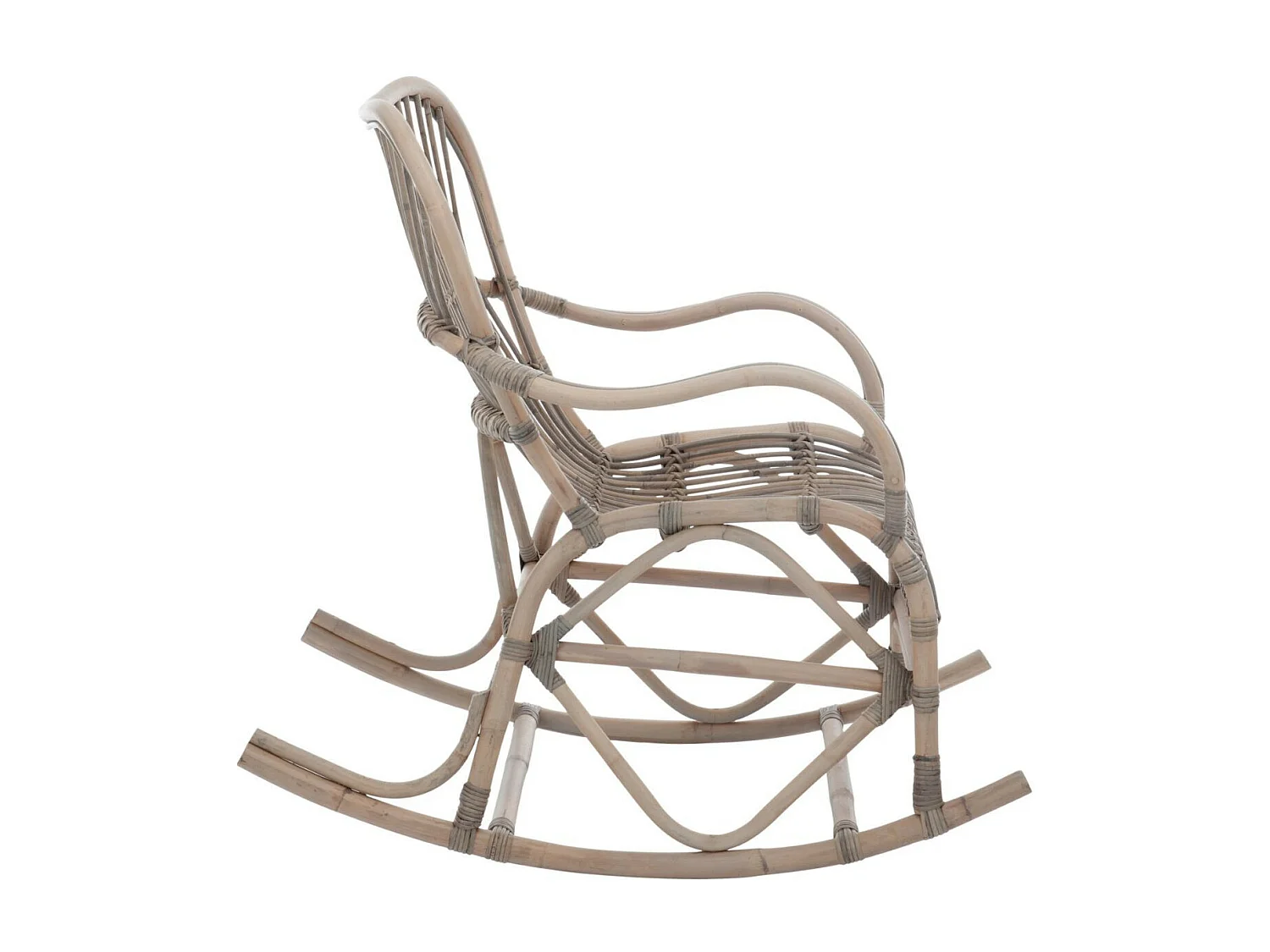 Fauteuil à Bascule en Rotin "Washi" 110cm Gris