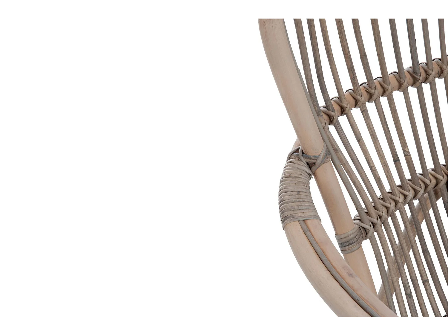 Fauteuil à Bascule en Rotin "Washi" 110cm Gris