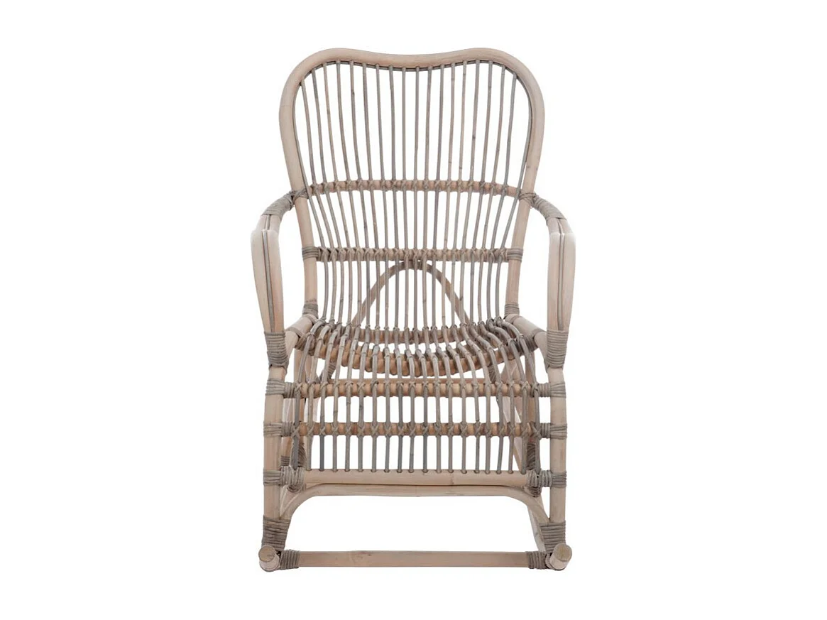 Fauteuil à Bascule en Rotin "Washi" 110cm Gris