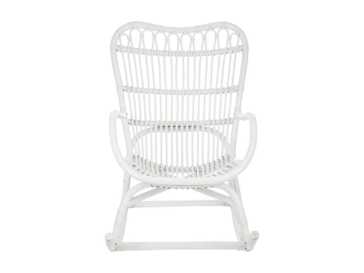 Fauteuil à Bascule en Rotin "Washington" 93cm Blanc