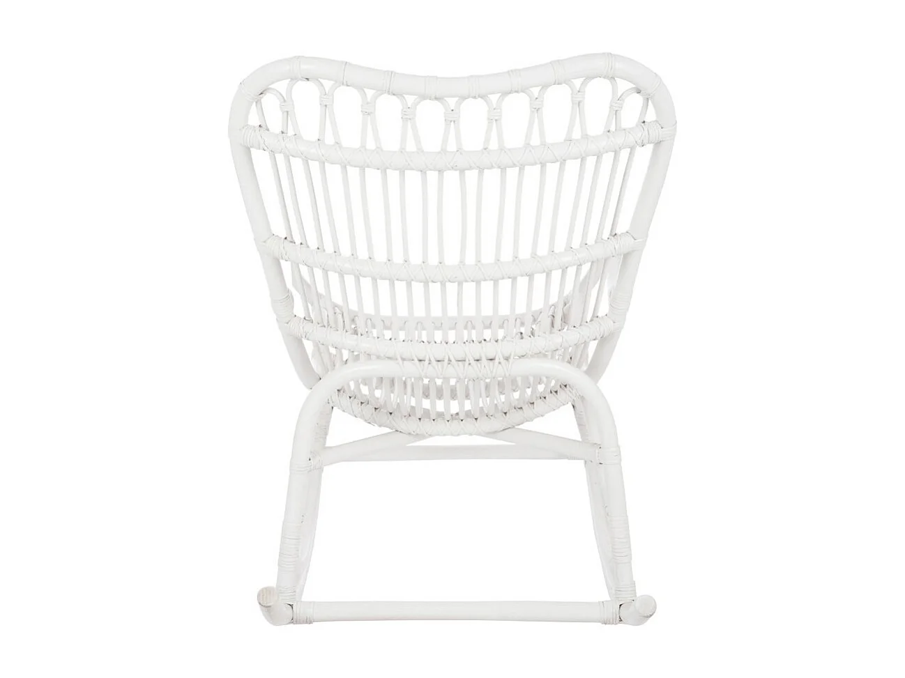 Fauteuil à Bascule en Rotin "Washington" 93cm Blanc