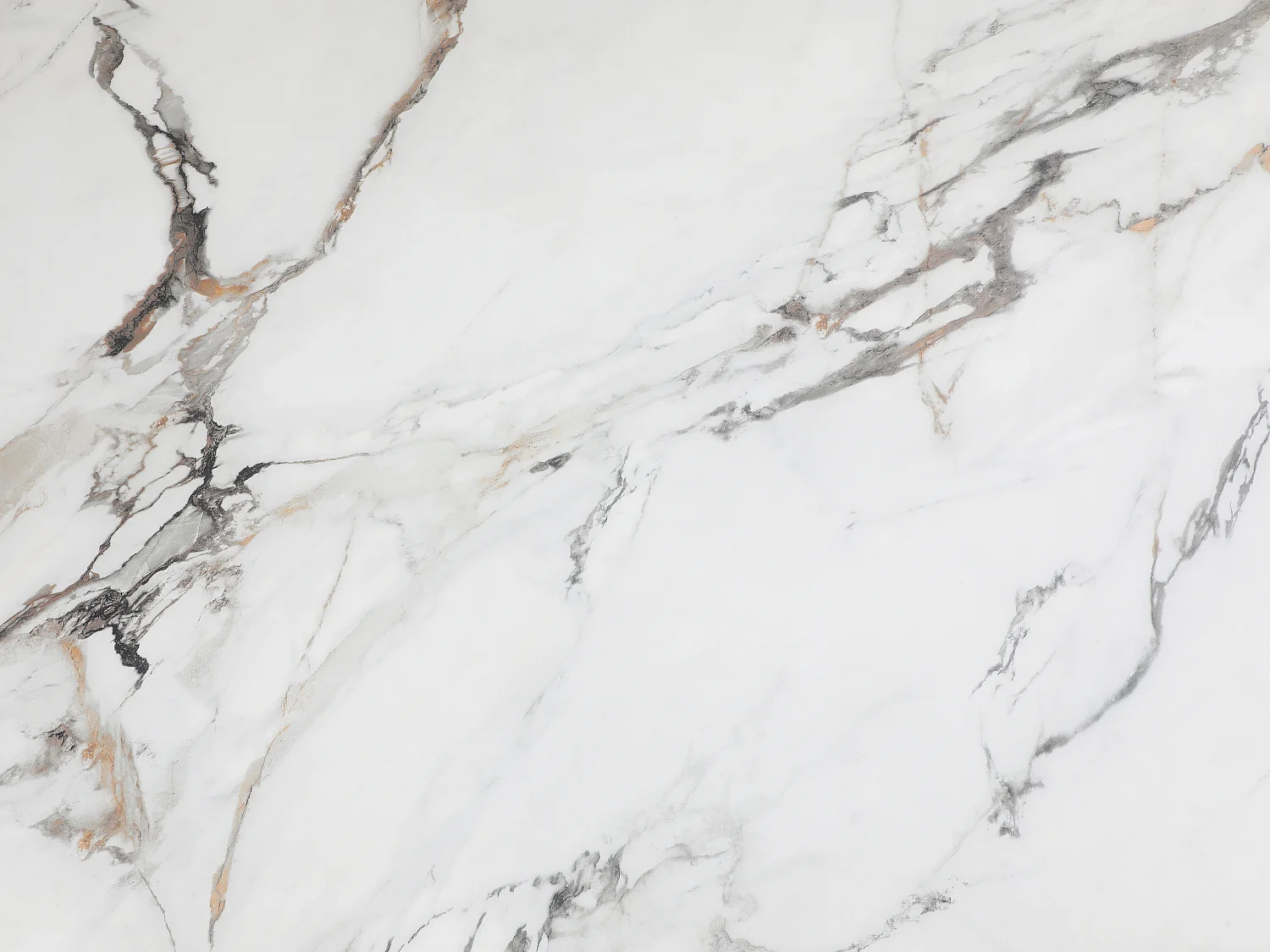 Mesa de jantar 8 lugares em vidro temperado e cerâmica efeito mármore branco e dourado - GOLDENA