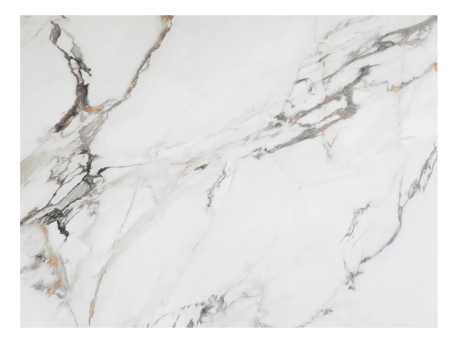 Table à manger 8 personnes en verre trempé et céramique - Effet marbre blanc et doré - GOLDENA