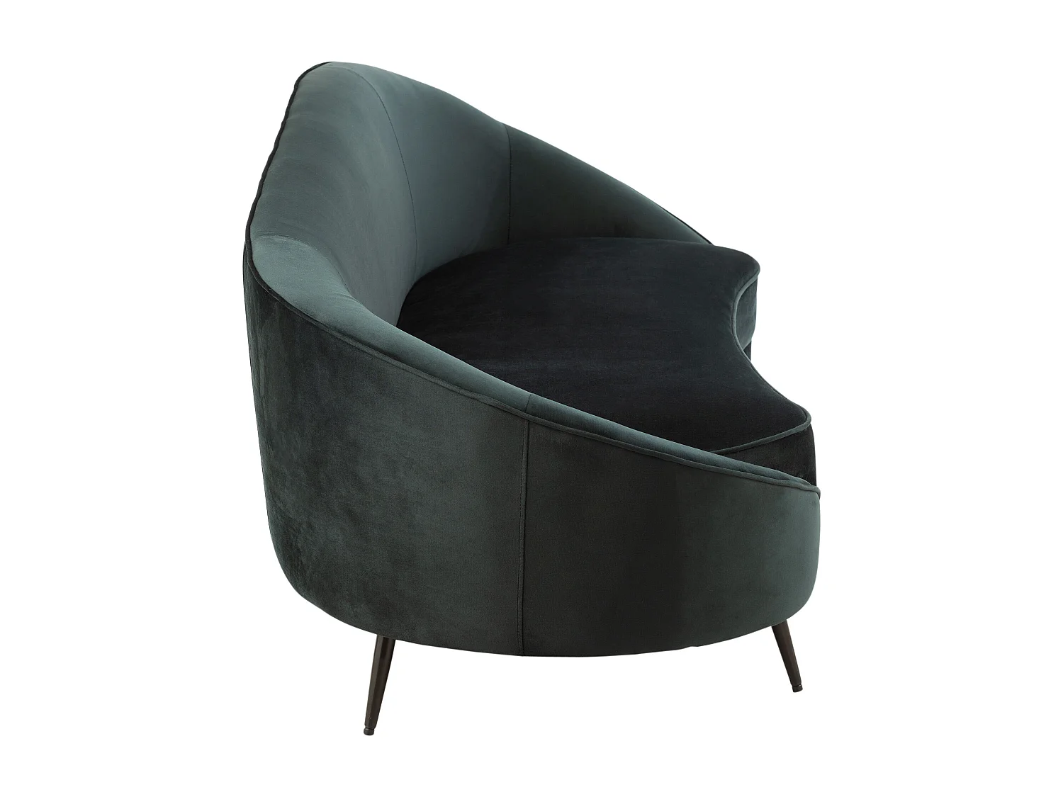 Amélia 3-zitsbank van hout en groene stof