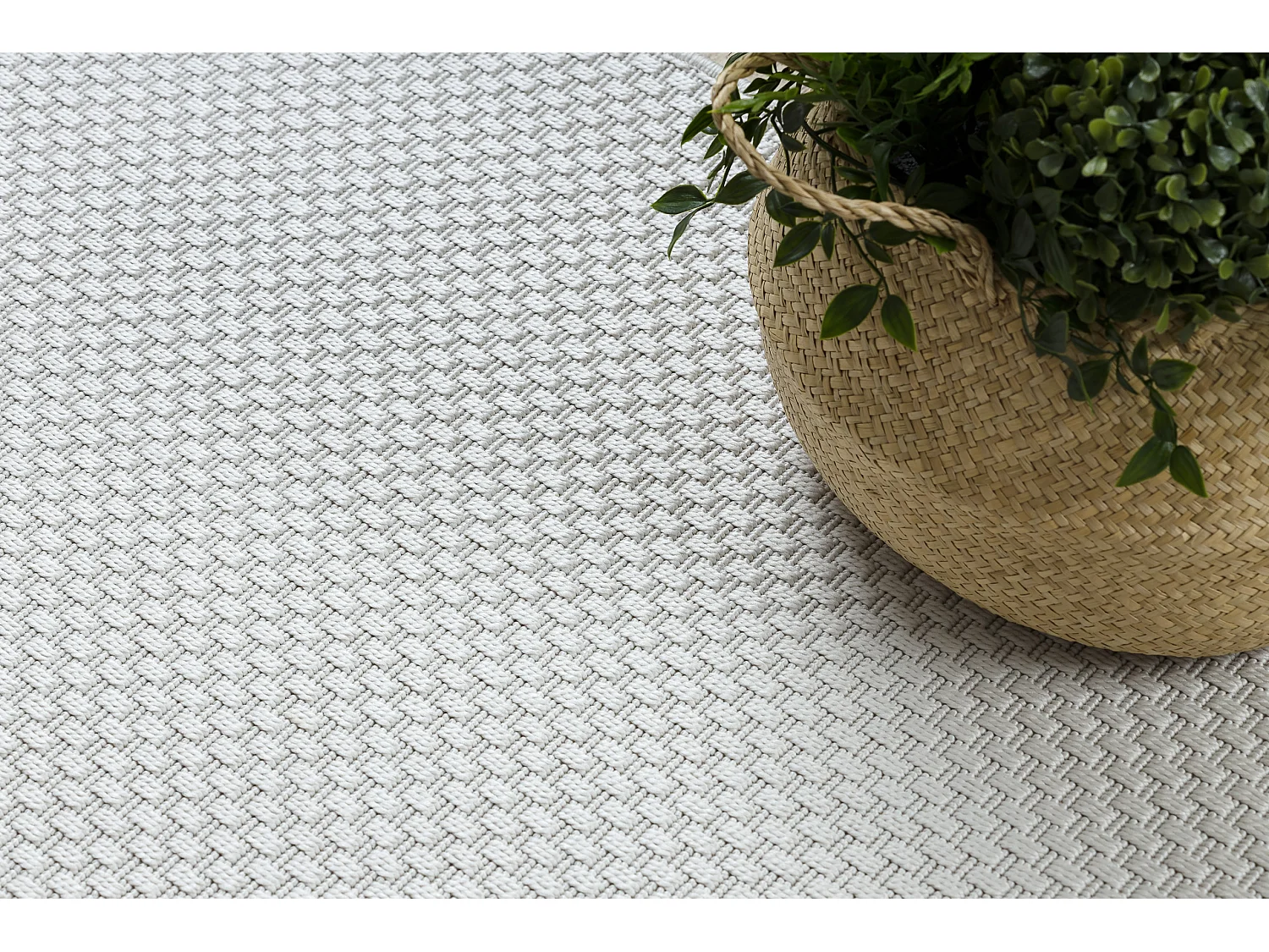 Tappeto, tapis de couloir TIMO 6272 SIZAL all'aperto bianco 70x250 cm