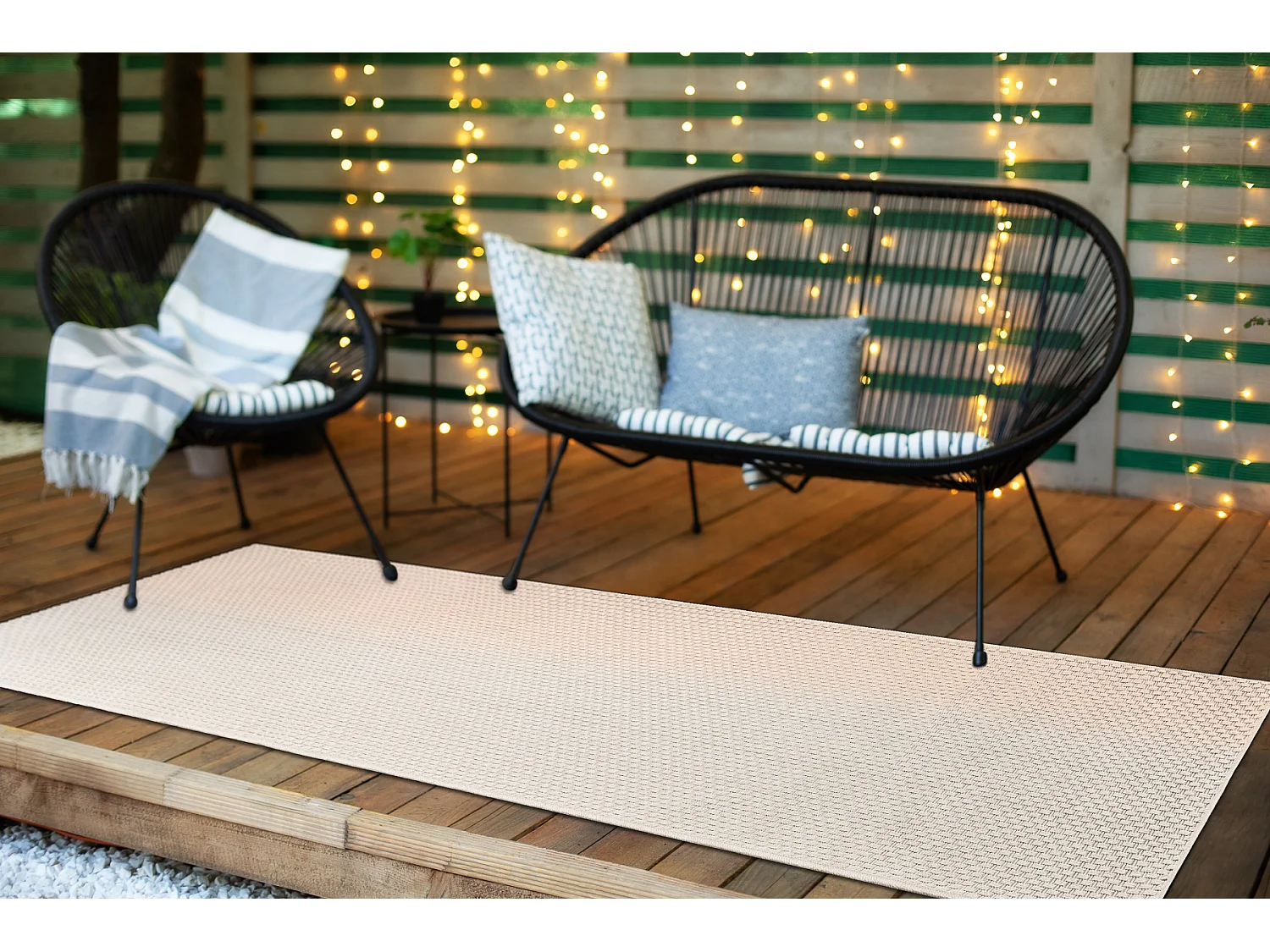 Tapis, tapis de couloir TIMO 6272 SIZAL extérieur beige 60x300 cm