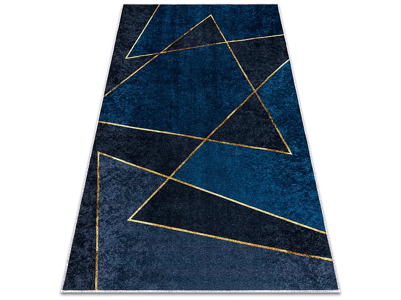 Tapis lavable MIRO 52097.801 Géométrique antidérapant - bleu 160x220 cm