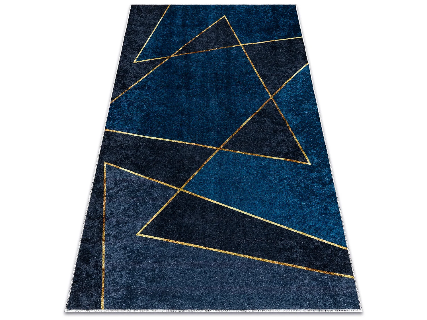 MIRO 52097.801 tapijt wasbaar geometrisch antislip - blauw 160x220 cm