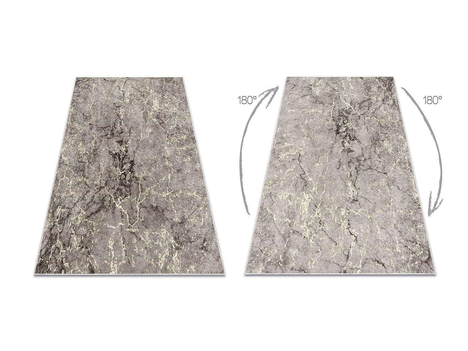 Tapis lavable MIRO 52003.801 Marbre antidérapant - gris 80x150 cm