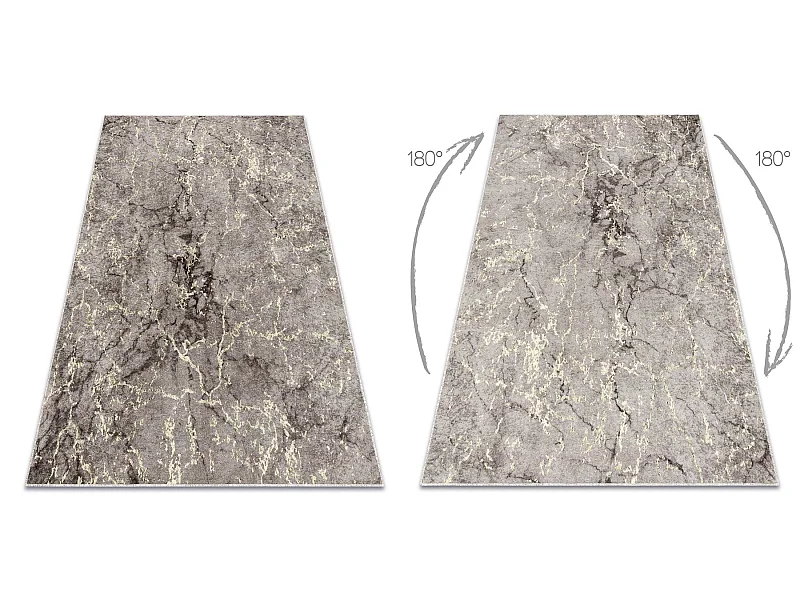 Tapis lavable MIRO 52003.801 Marbre antidérapant - gris 80x150 cm