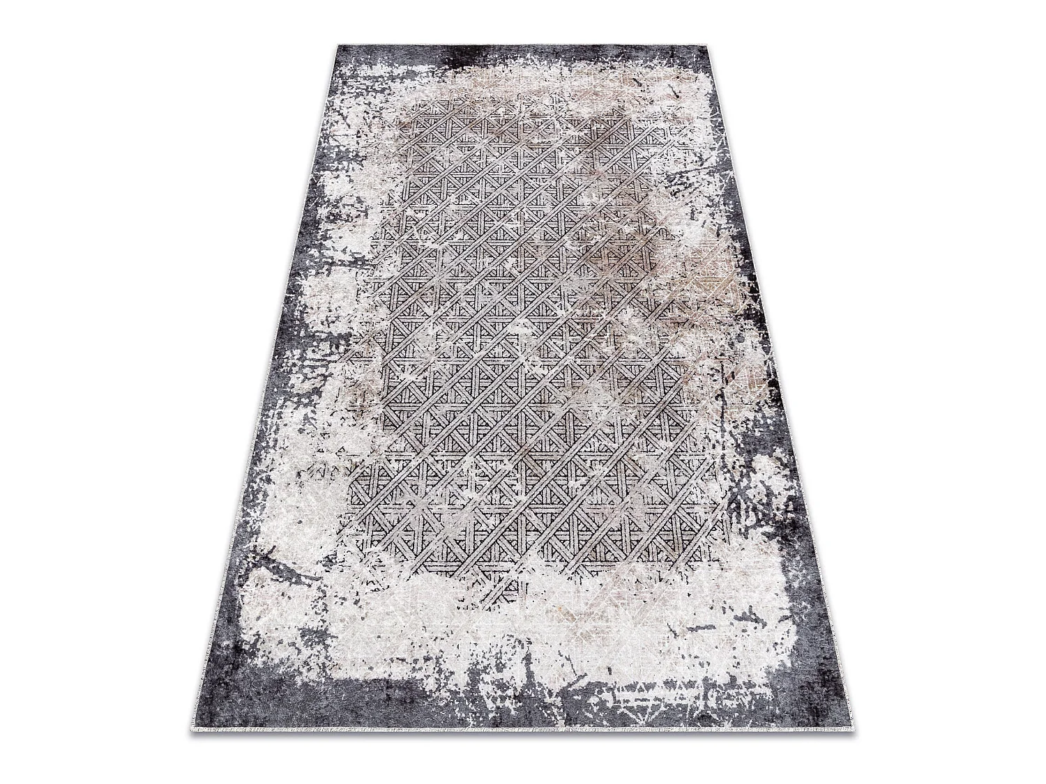 Tapis lavable MIRO 51864.804 Vintage, treillis antidérapant - gris 120x170 cm