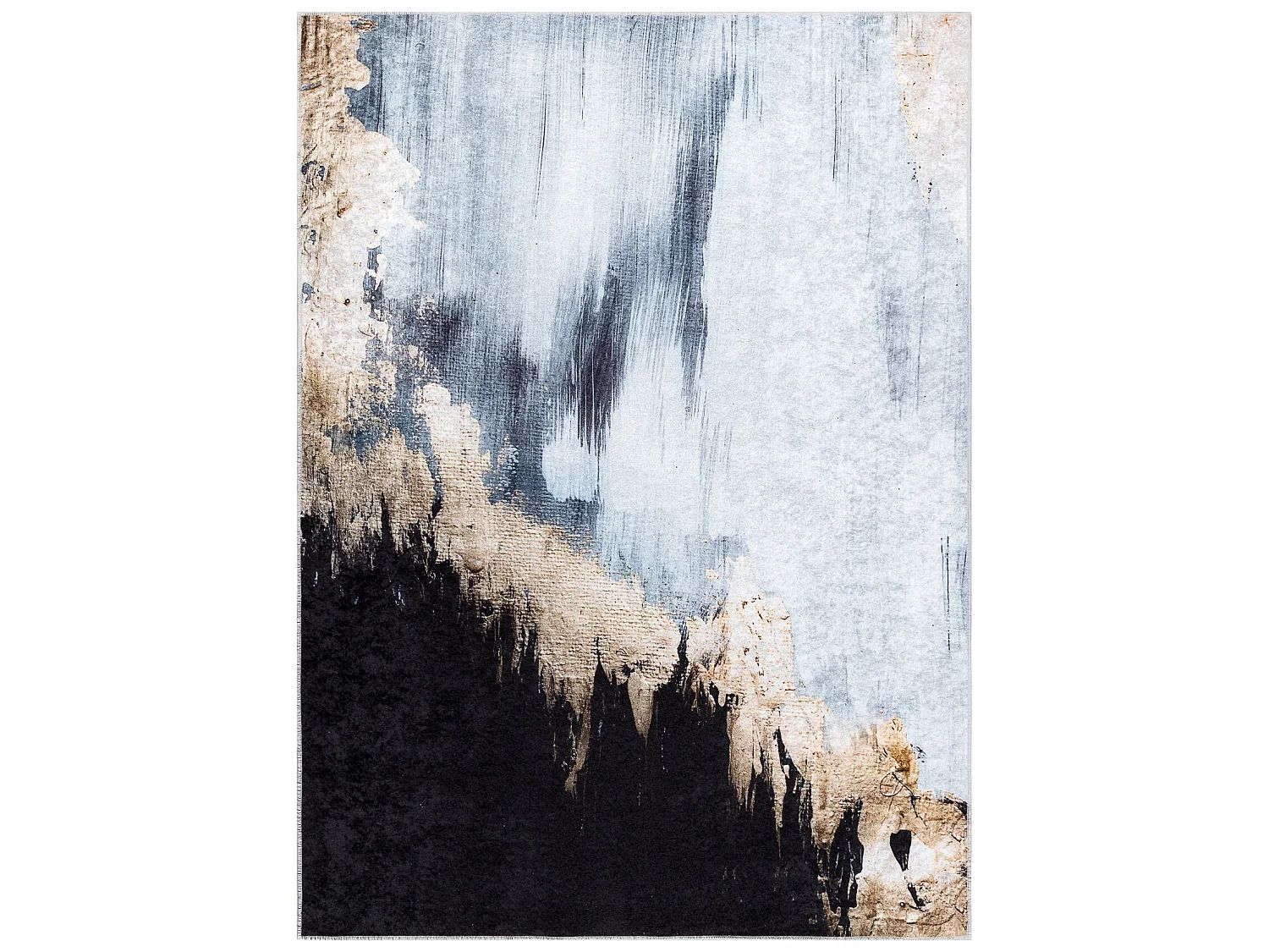 MIRO 51573.802 Tapete Abstração antiderrapante - azul / ouro 80x150 cm