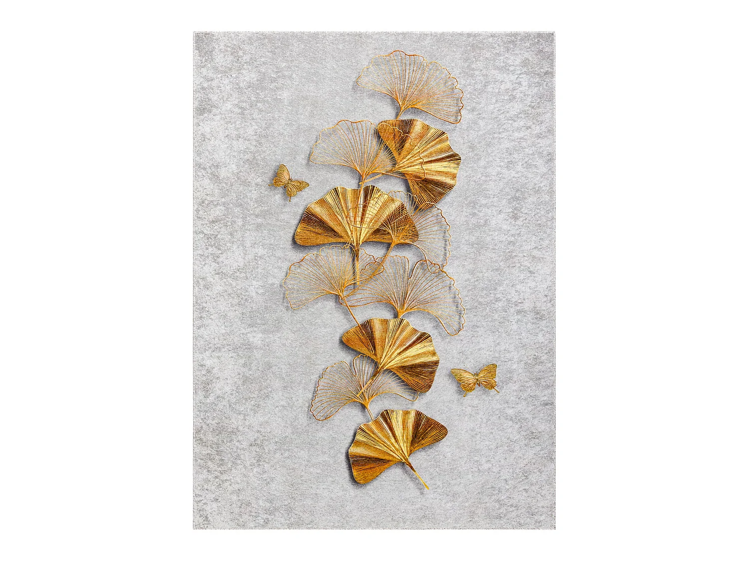 Tapis lavable MIRO 51969.802 Papillons antidérapant - gris / or 160x220 cm