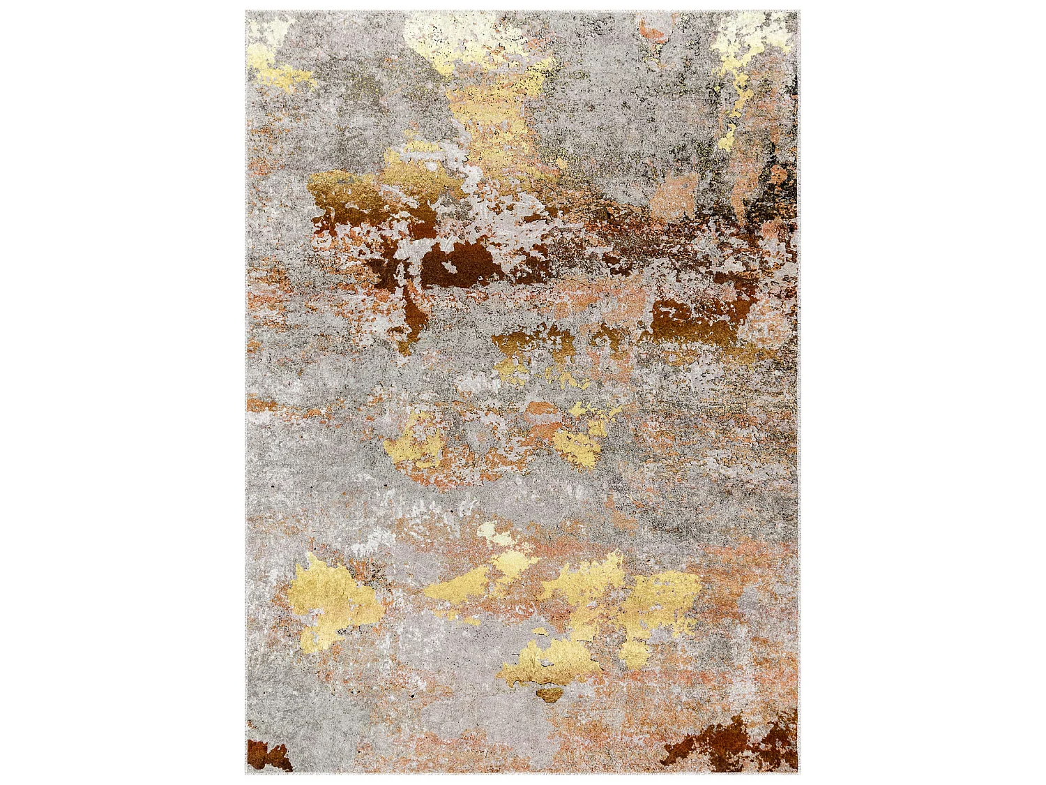 MIRO 51463.802 Waschteppich Abstraktion Anti-Rutsch - grau / gold 160x220 cm