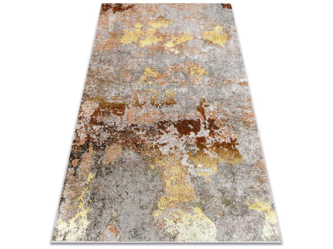 MIRO 51463.802 Tapete Abstração antiderrapante - cinzento / ouro 160x220 cm