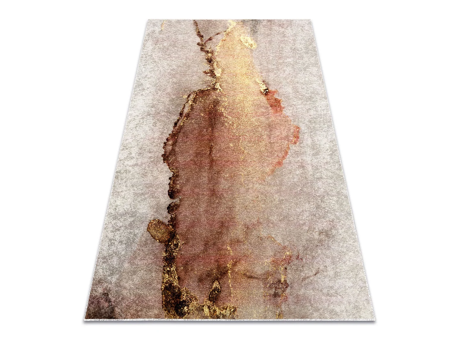 Tapis lavable MIRO 52101.801 Abstraction antidérapant - beige / or 80x150 cm