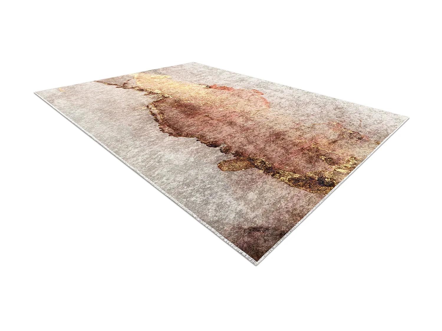 MIRO 52101.801 tapijt wasbaar Abstractie antislip - beige / goud 80x150 cm