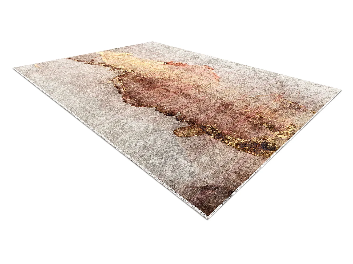 Tapis lavable MIRO 52101.801 Abstraction antidérapant - beige / or 80x150 cm