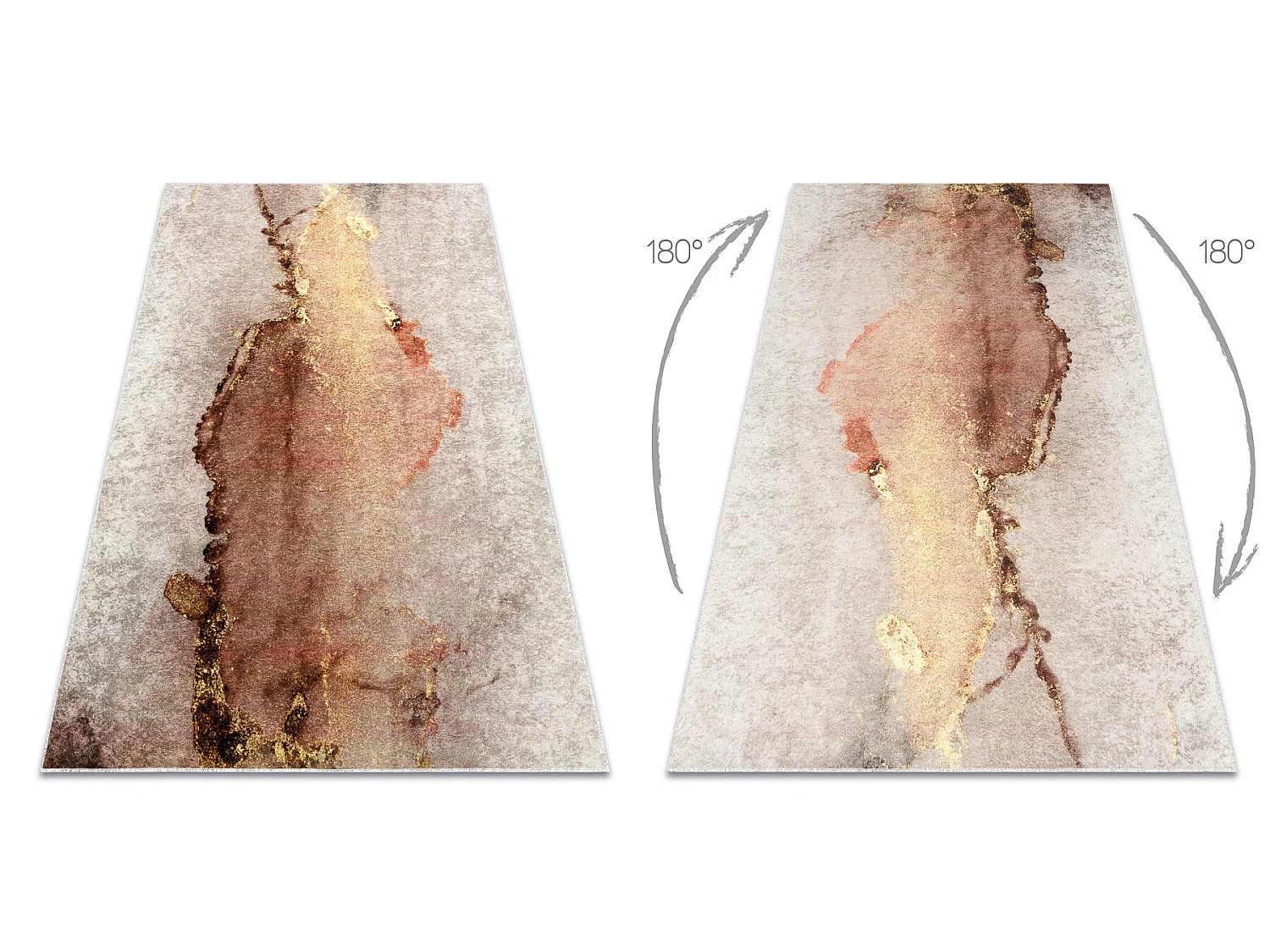 Dywan do prania MIRO 52101.801 Abstrakcja antypoślizgowy - beż / zł 160x220 cm