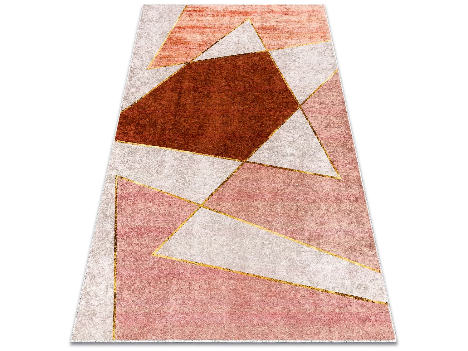 MIRO 52097.802 tapijt wasbaar geometrisch antislip - roze 80x150 cm