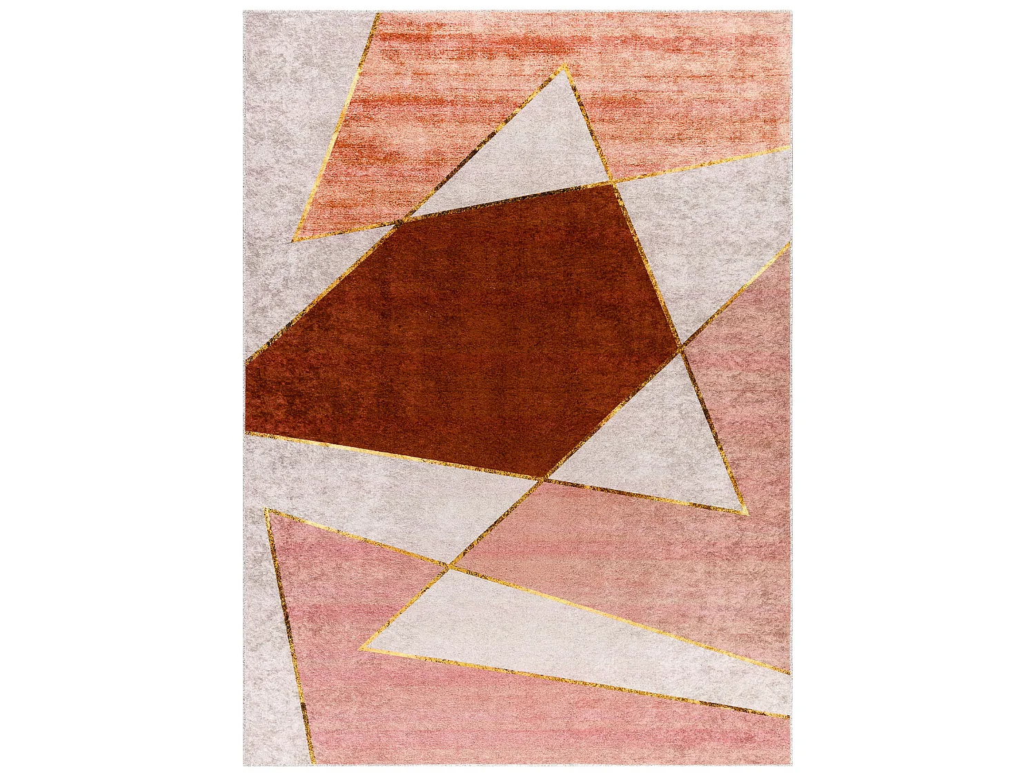 MIRO 52097.802 tapijt wasbaar geometrisch antislip - roze 80x150 cm