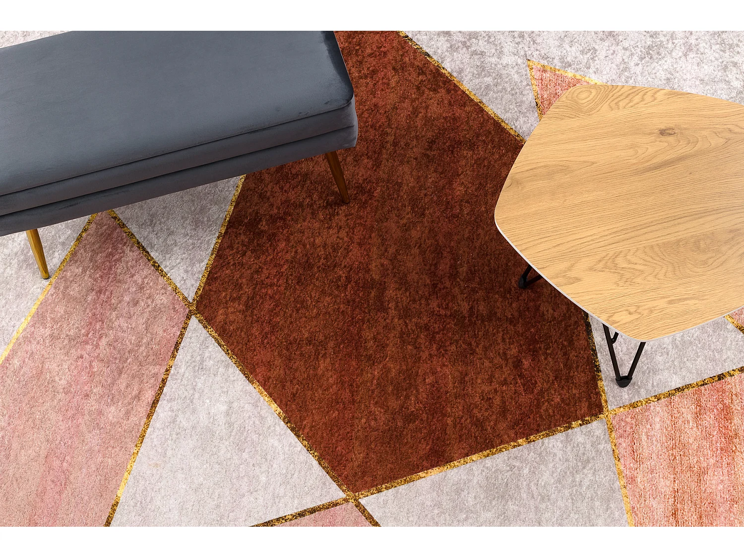 MIRO 52097.802 tapijt wasbaar geometrisch antislip - roze 80x150 cm