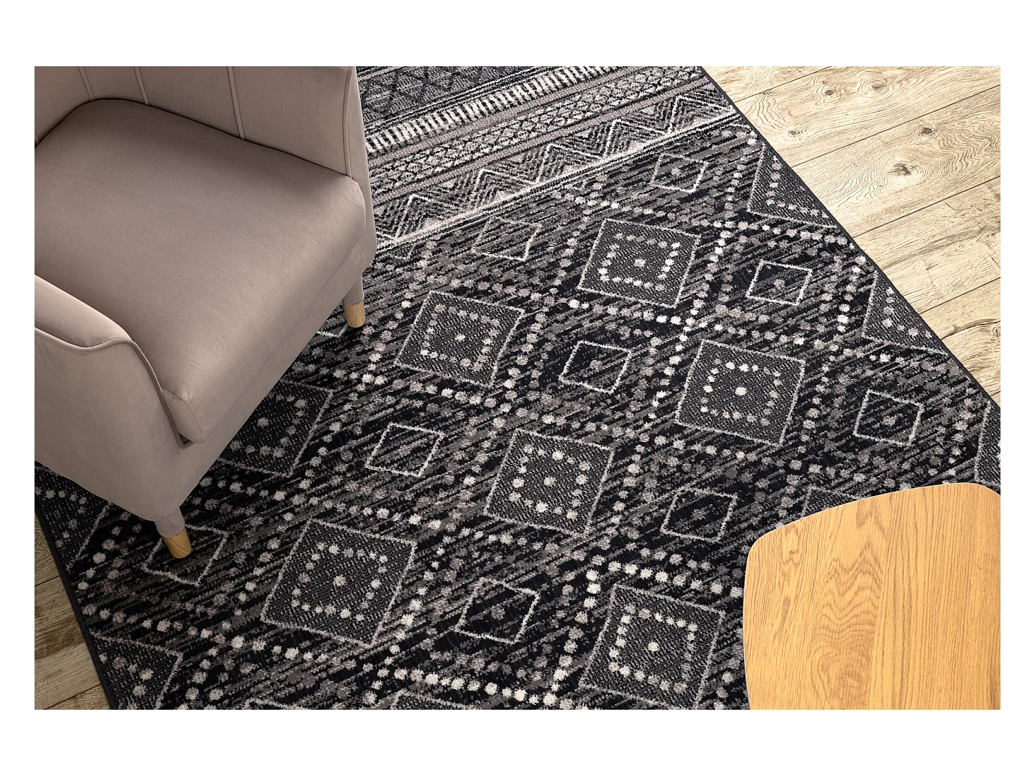 Teppichwolle ANGEL 7886 / 52055 Diamanten, ethnisch grau / beige 240x340 cm