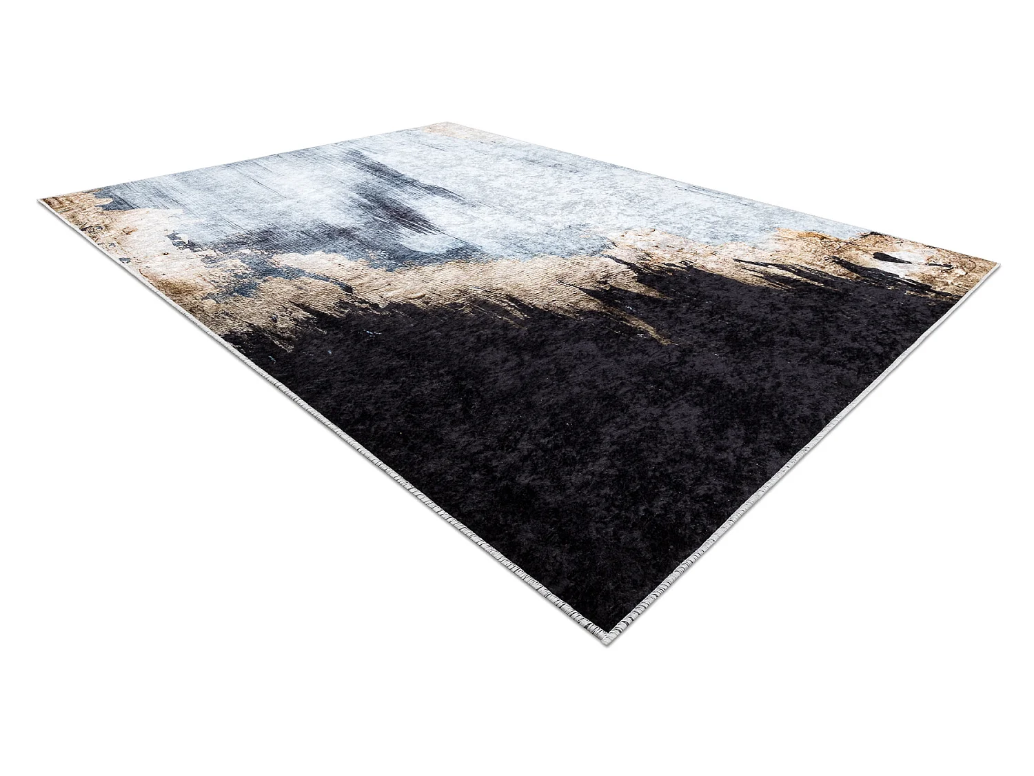 Tapis lavable MIRO 51573.802 Abstraction antidérapant - bleu / or 120x170 cm