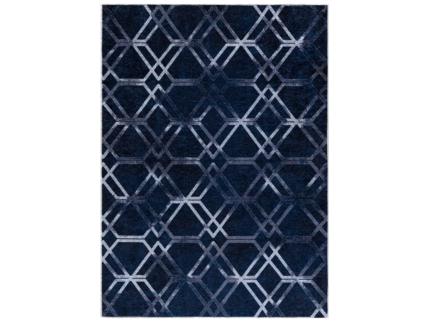 MIRO 51805.802 tapijt wasbaar geometrisch, geruite antislip - blauw 160x220 cm