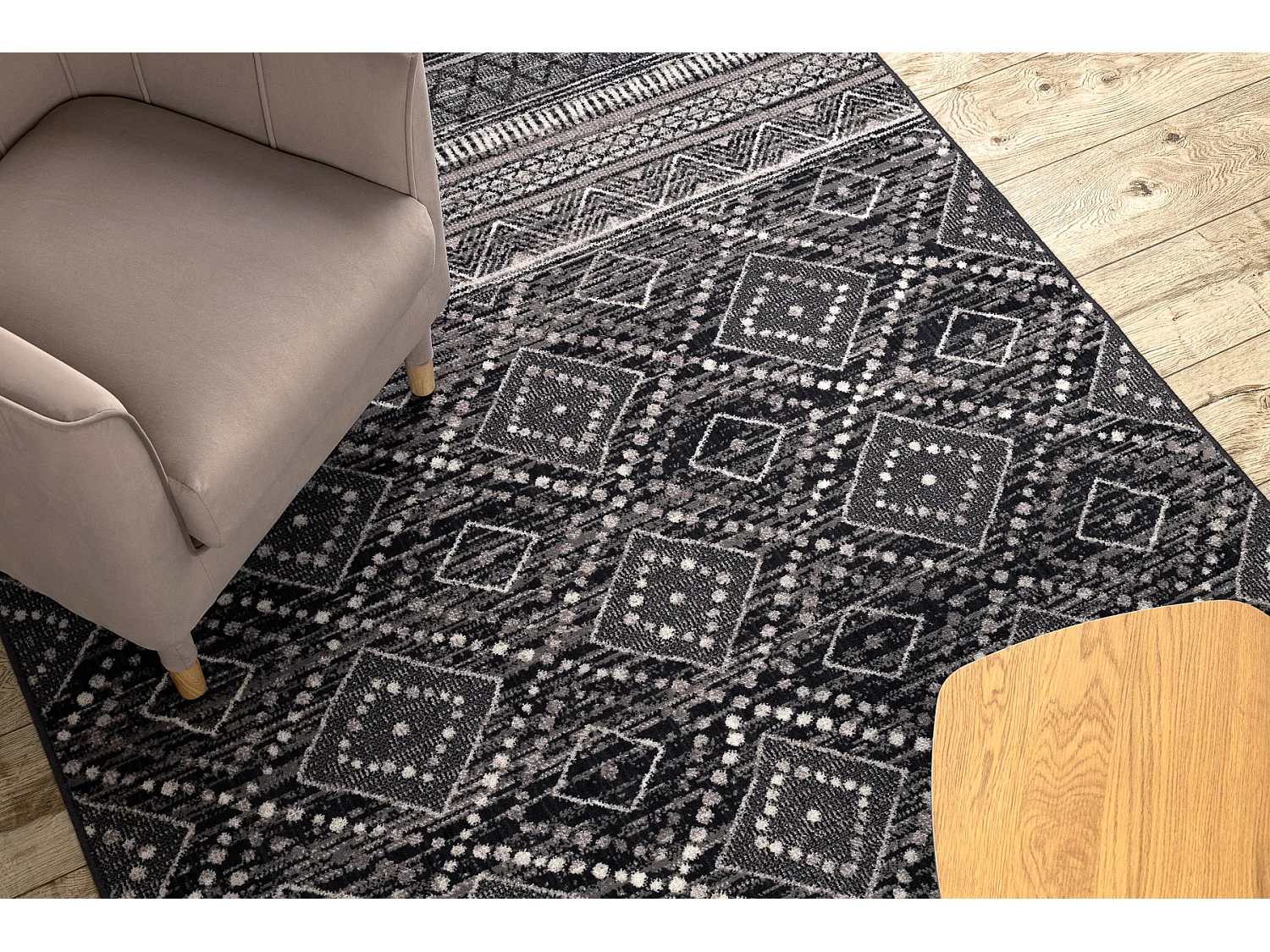 Tapis Laine ANGEL 7886 / 52055 Diamants, ethnique gris / beige 160x230 cm