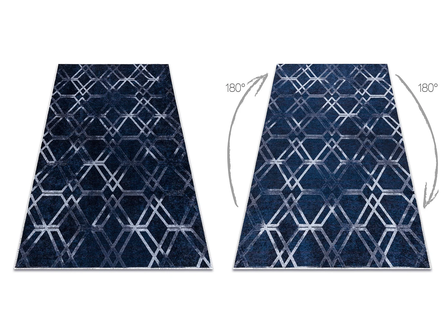 Tapis lavable MIRO 51805.802 Géométrique, treillis antidérapant - b 80x150 cm