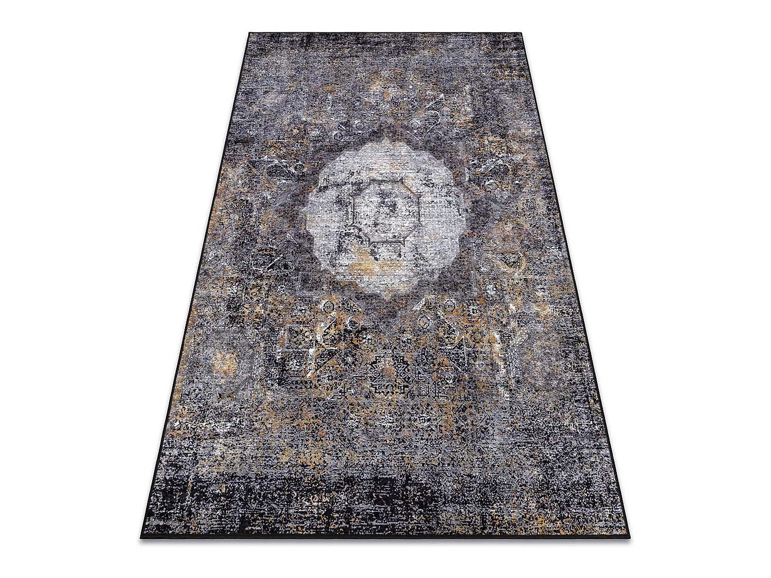 MIRO 51453.805 tapijt wasbaar Rozet, vintage antislip - grijs 80x150 cm
