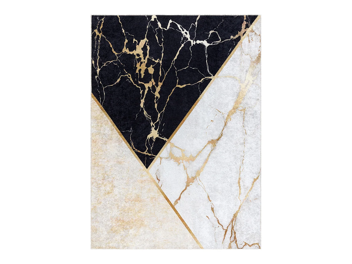 MIRO 52103.801 tapijt wasbaar marmer, geometrisch antislip - goud 160x220 cm