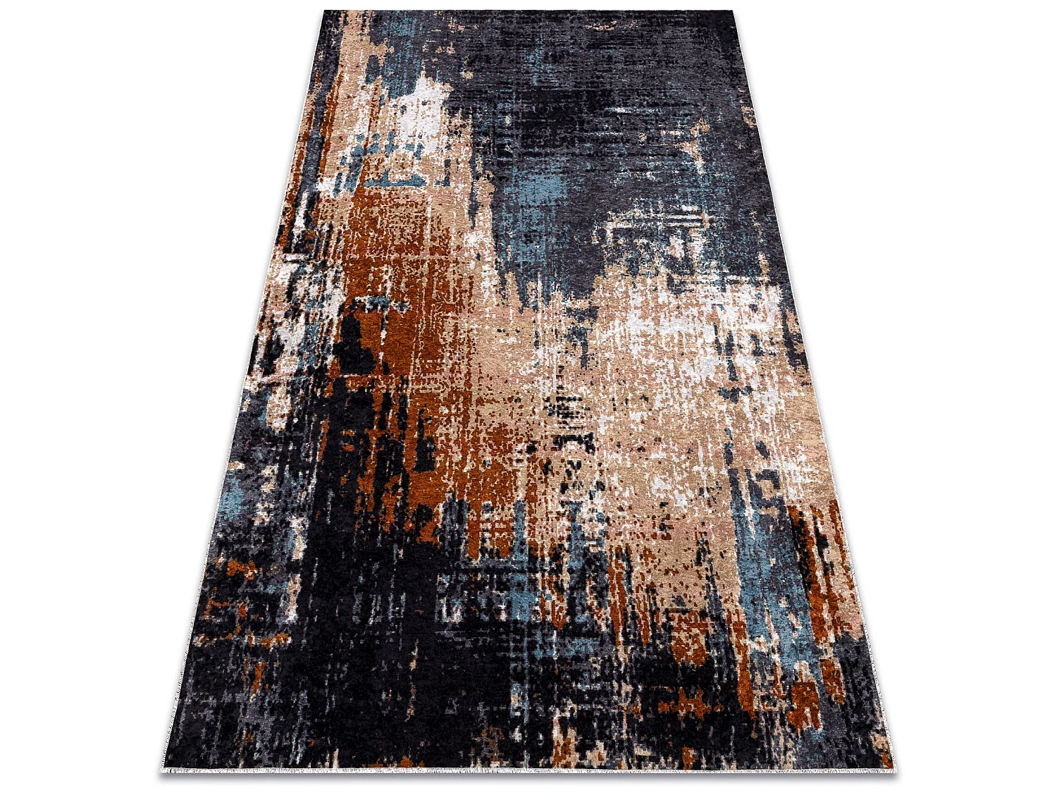 Tapis lavable MIRO 51454.802 Abstraction antidérapant - bleu foncé / 120x170 cm