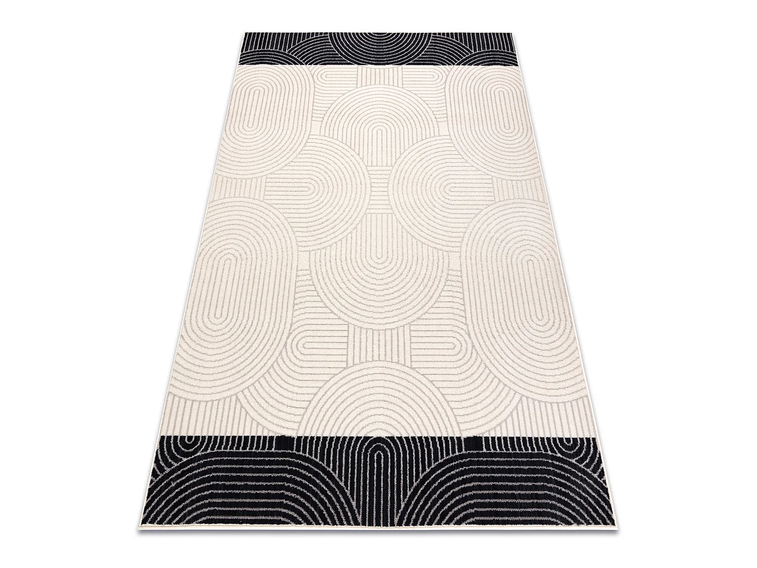Teppichwolle ANGEL 7901 / 52044 Geometrisch beige / schwarz 200x300 cm