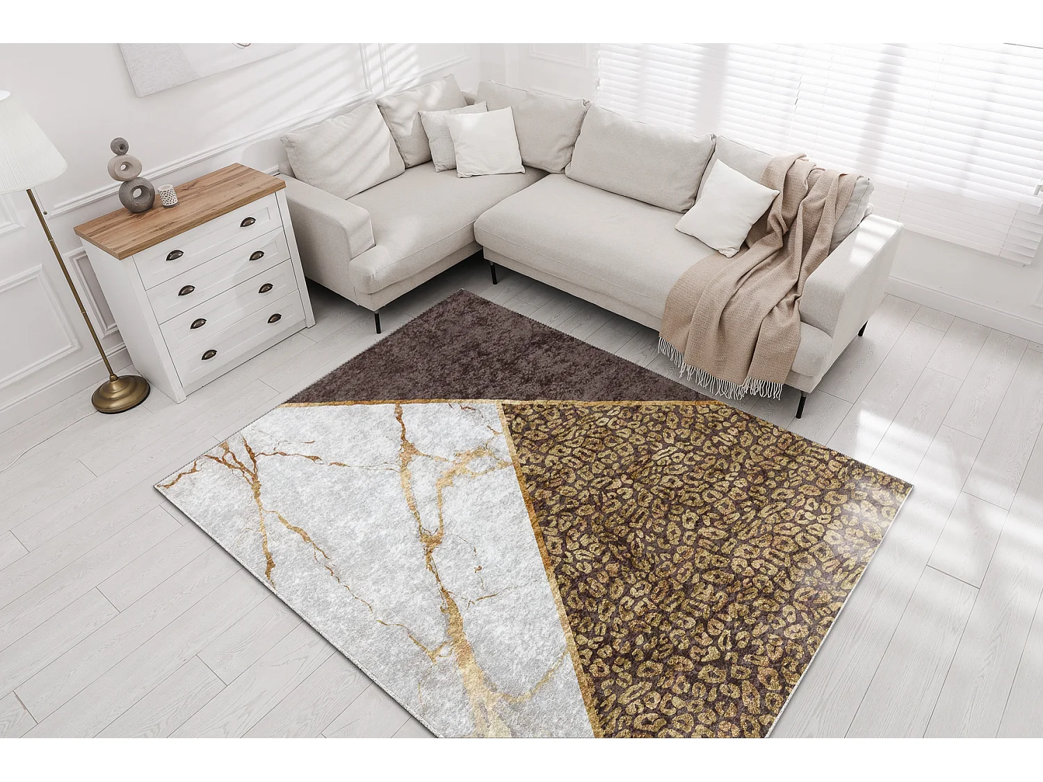 Tapis lavable MIRO 51338.805 Marbre, géométrique antidérapant - mar 160x220 cm