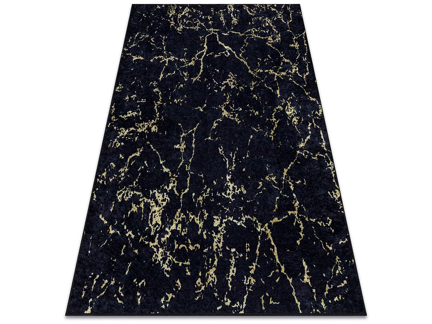 MIRO 52003.803 tapijt wasbaar marmer antislip - zwart 160x220 cm