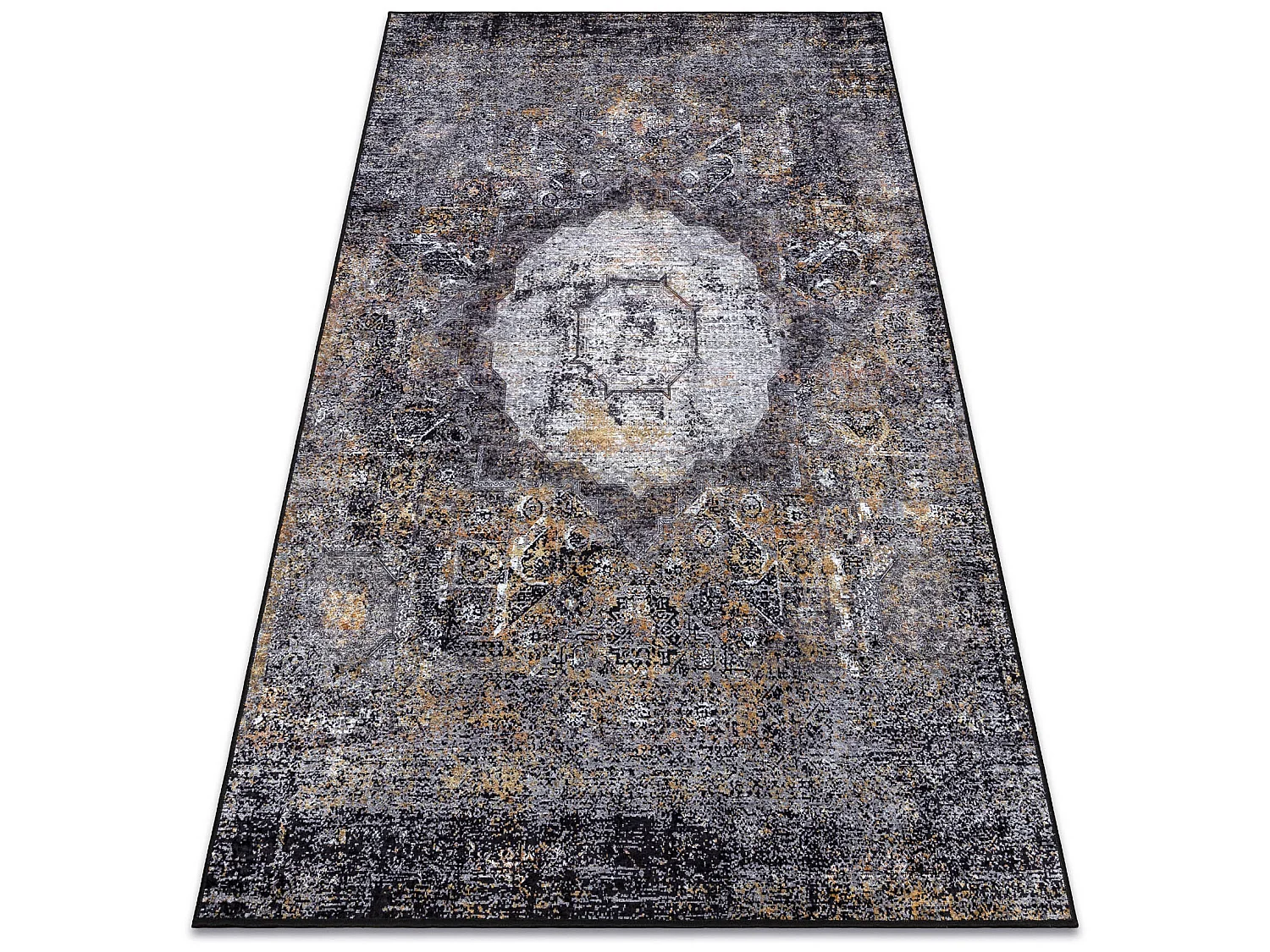 Tapis lavable MIRO 51453.805 Rosette, vintage antidérapant - gris 160x220 cm