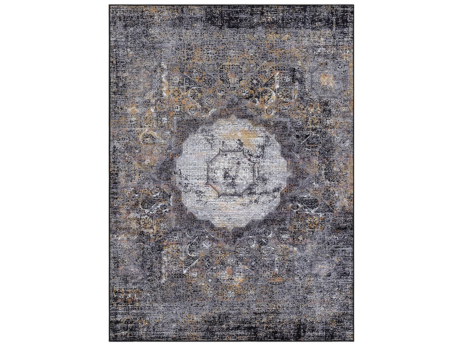 Tapis lavable MIRO 51453.805 Rosette, vintage antidérapant - gris 160x220 cm