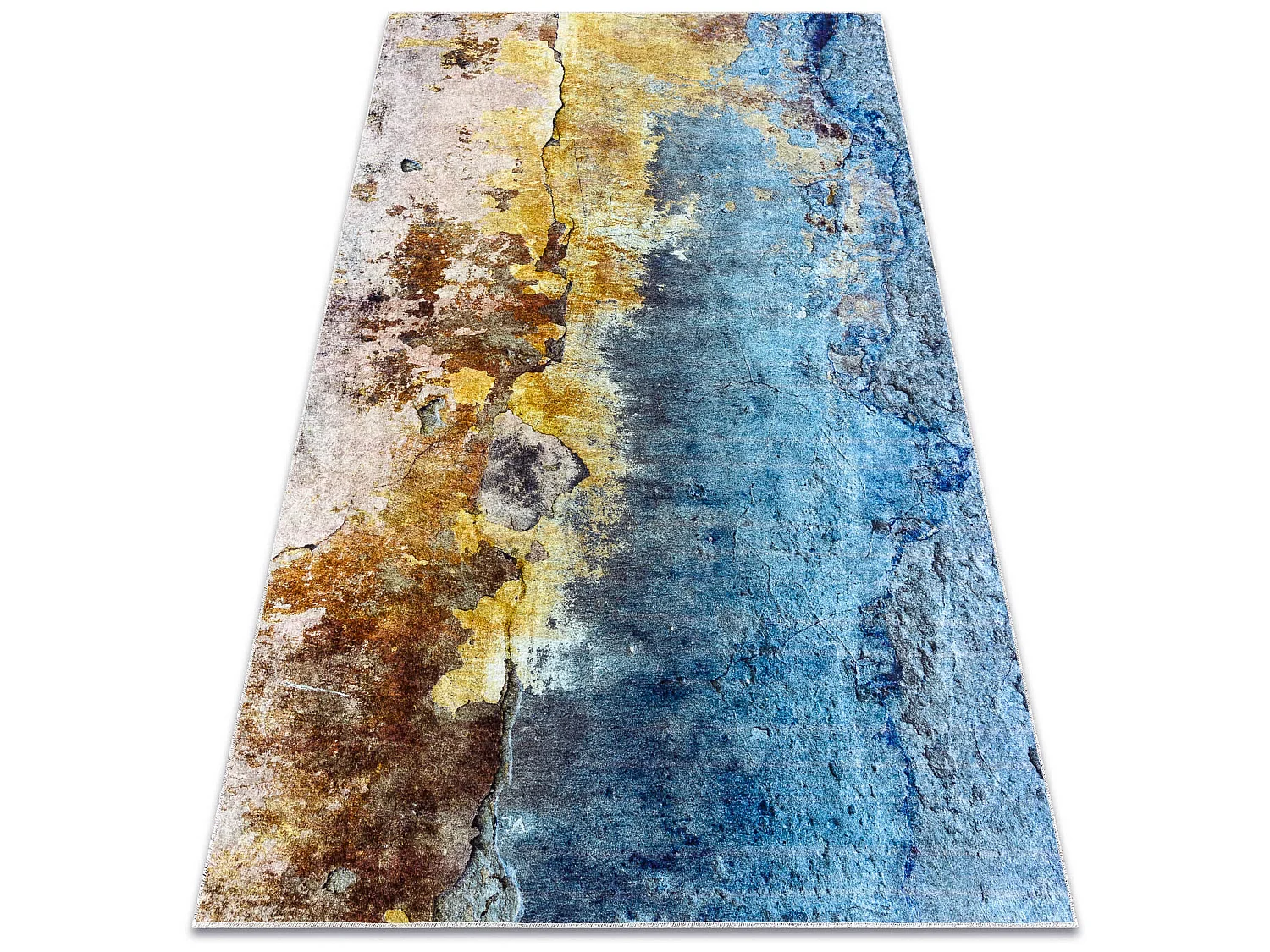 Tapis lavable MIRO 51709.803 Abstraction antidérapant - bleu / or 160x220 cm