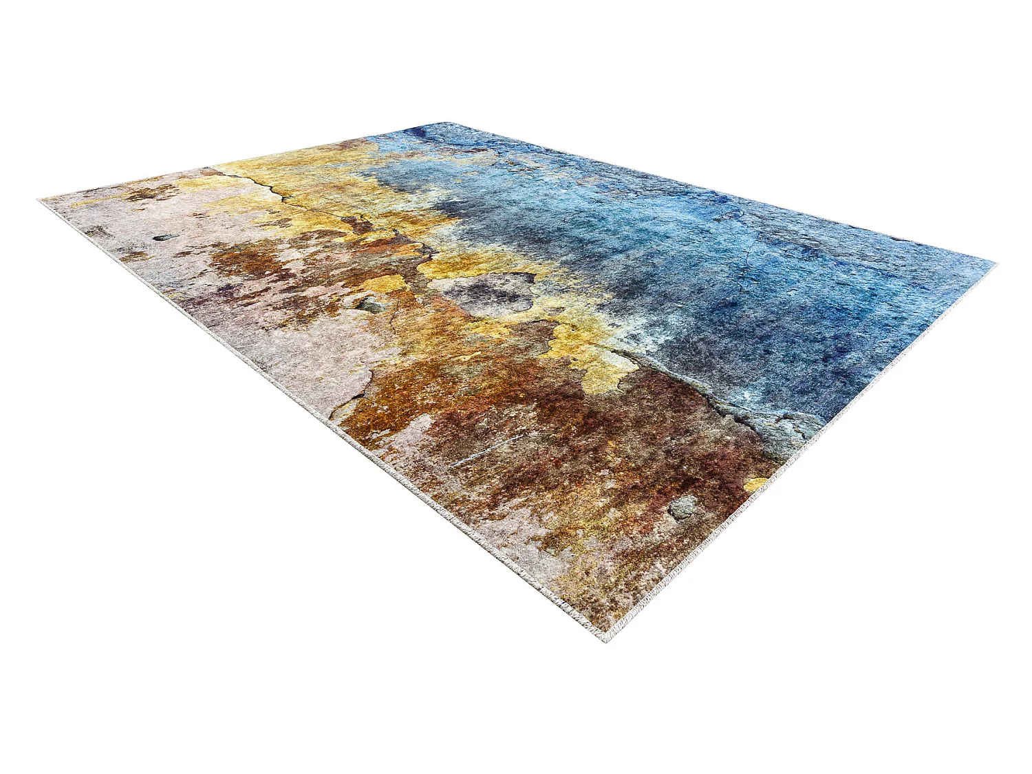 Tapis lavable MIRO 51709.803 Abstraction antidérapant - bleu / or 160x220 cm