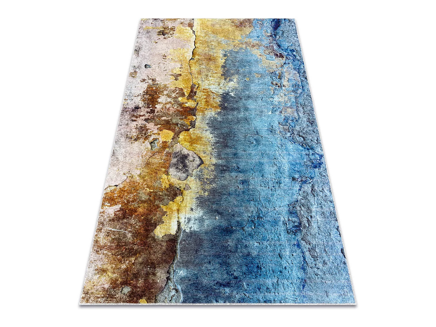 Tapis lavable MIRO 51709.803 Abstraction antidérapant - bleu / or 160x220 cm