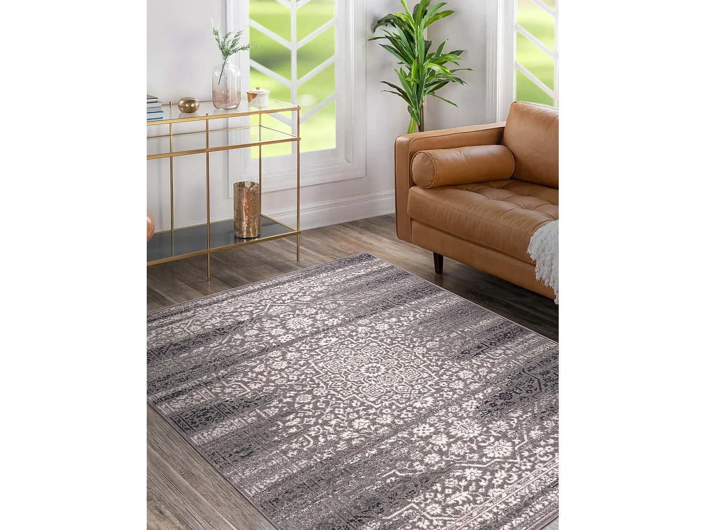 Tapis Laine ANGEL 7888 / 52023 Rosette vintage gris / beige 160x230 cm