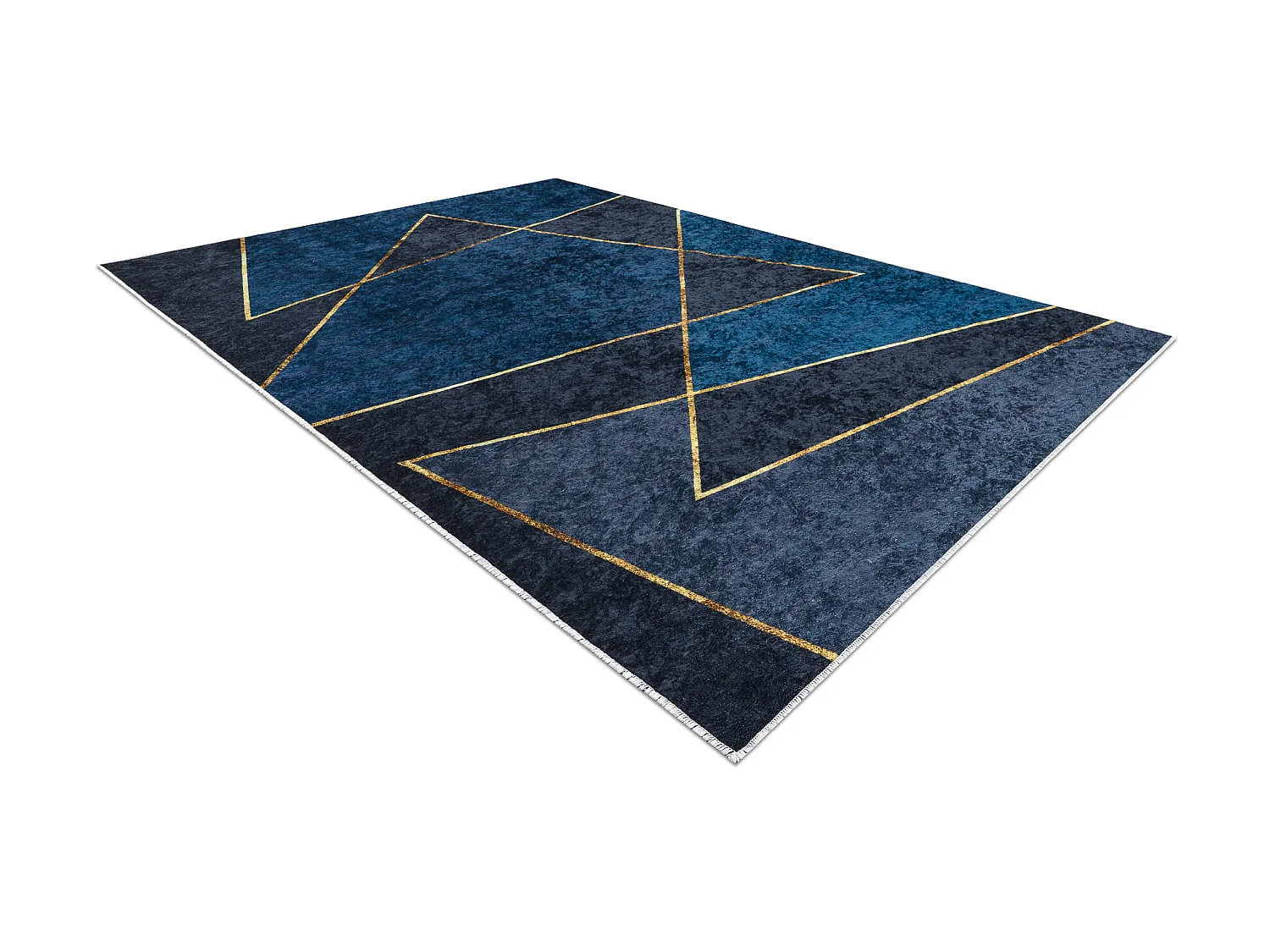 Tapis lavable MIRO 52097.801 Géométrique antidérapant - bleu 80x150 cm