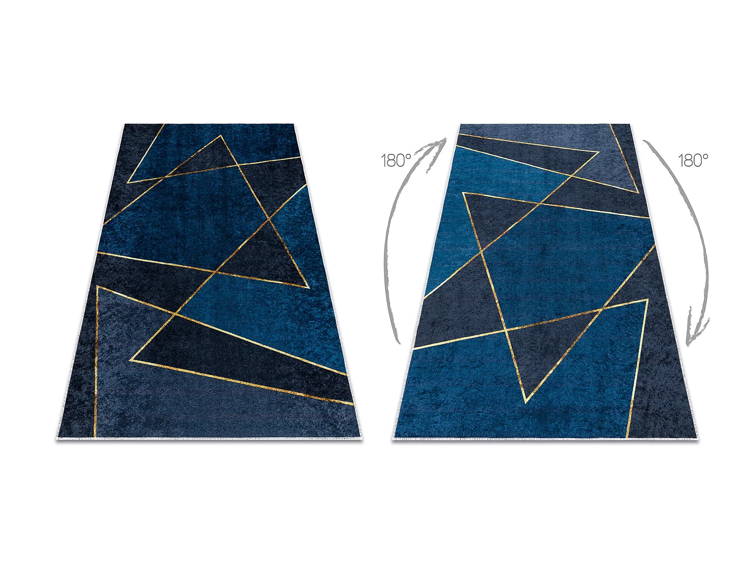 Tapis lavable MIRO 52097.801 Géométrique antidérapant - bleu 120x170 cm