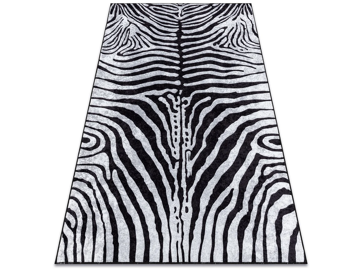 Tapis lavable MIRO 51331.803 Zèbre antidérapant - noir / blanc 80x150 cm