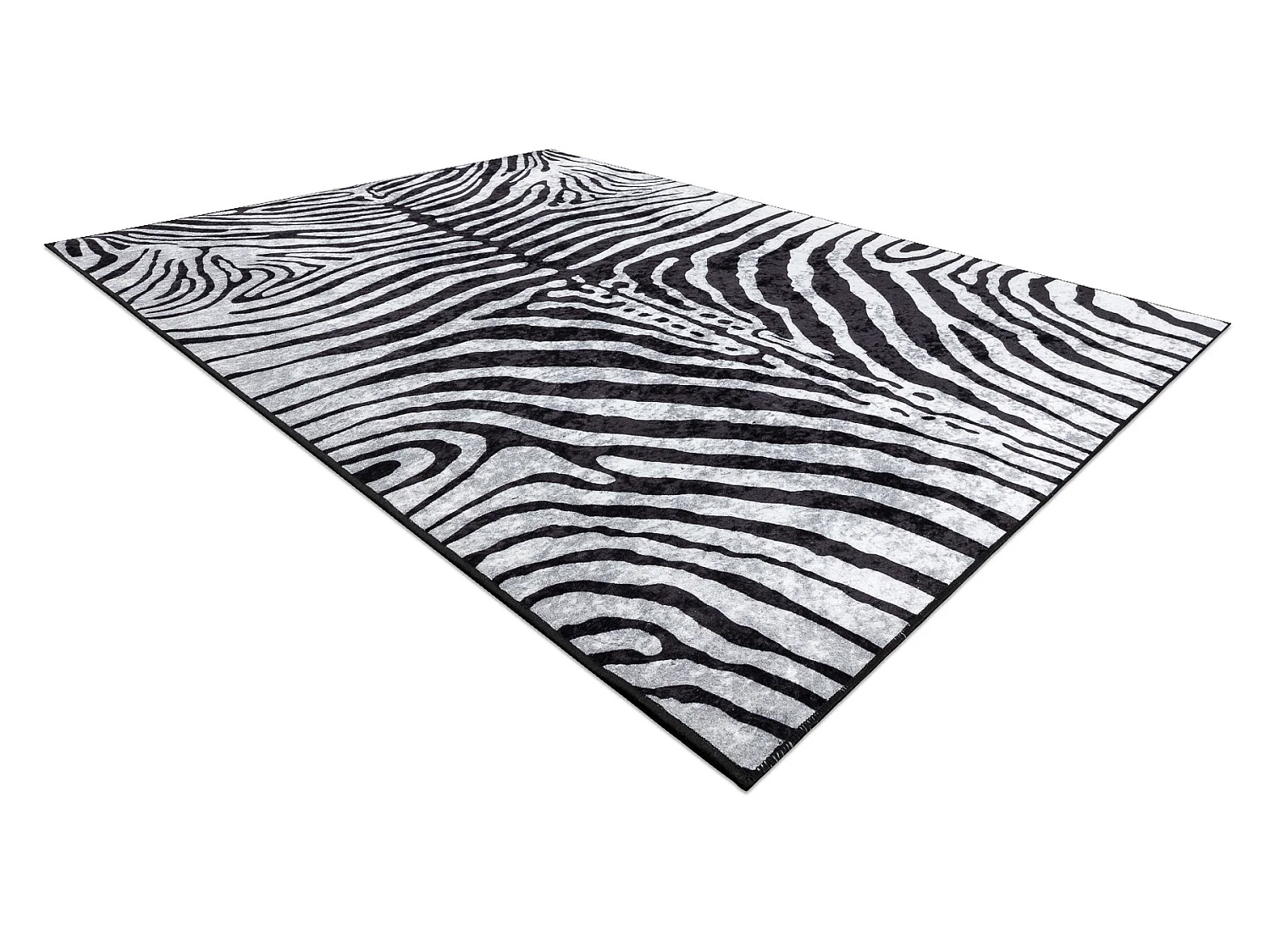Tapis lavable MIRO 51331.803 Zèbre antidérapant - noir / blanc 80x150 cm