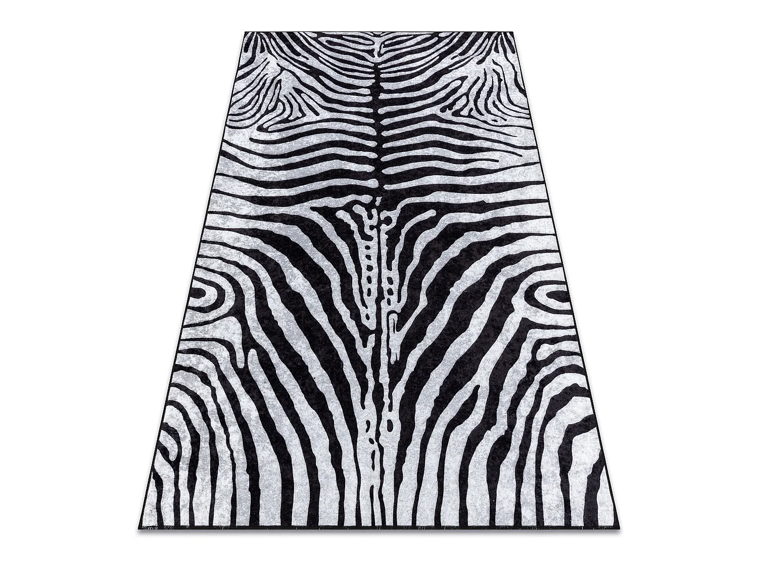 MIRO 51331.803 tapijt wasbaar Zebra antislip - zwart / wit 80x150 cm